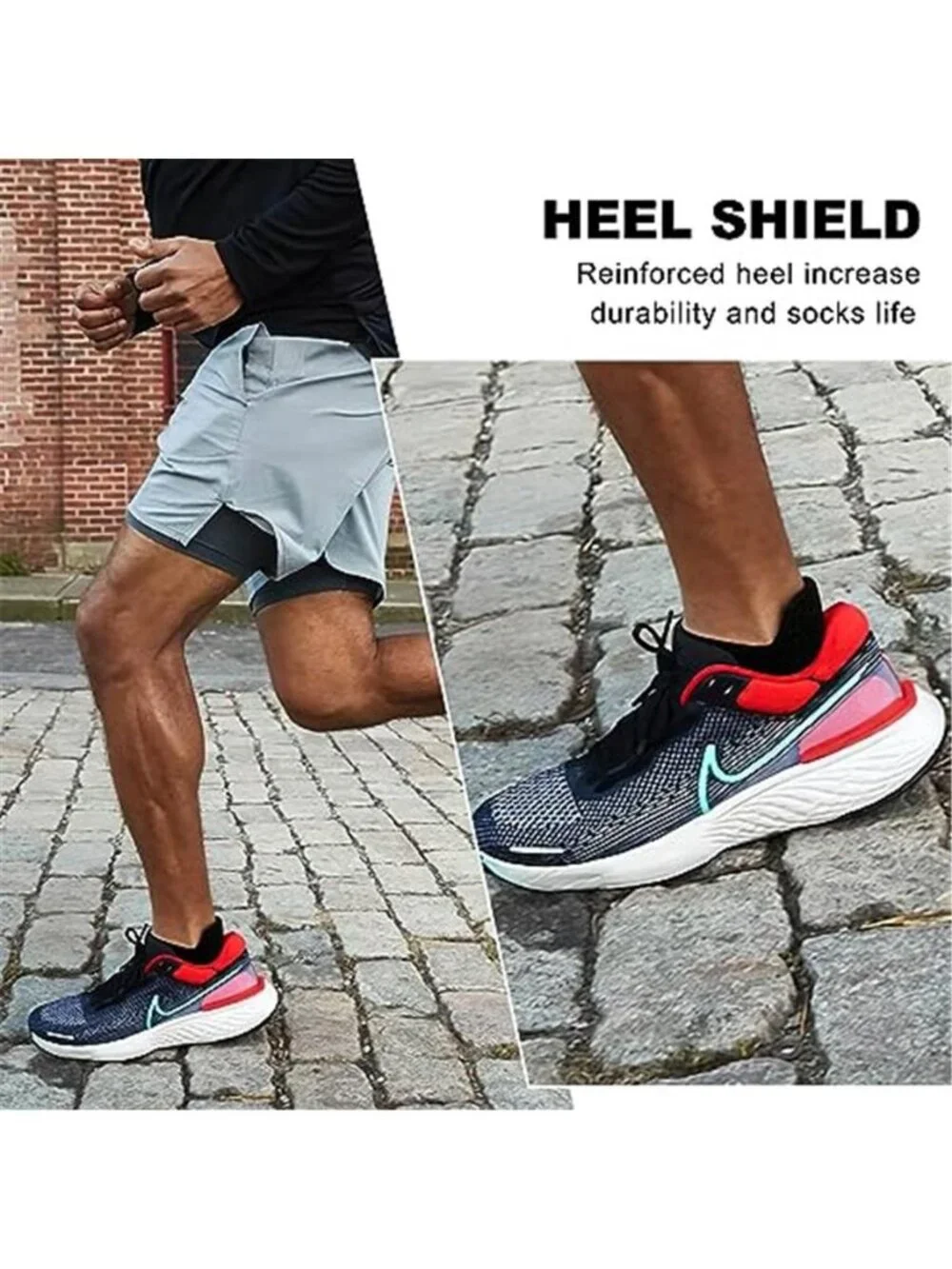5 Pairs Men's Running Athletic Ankle Socks Thick Cushioned Low Cut Socks